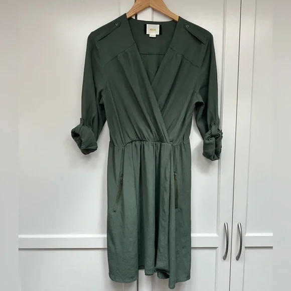 Maeve | Dresses | Maeve Olive Green Dress Womans Medium Zip Pockets  Anthropologie | Poshmark